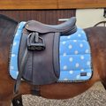 Supreme Products Dotty Fleece Saddle Pad for Horses Beautiful Blue