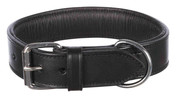 Trixie Active Extra Wide Leather Collar for Dogs Black