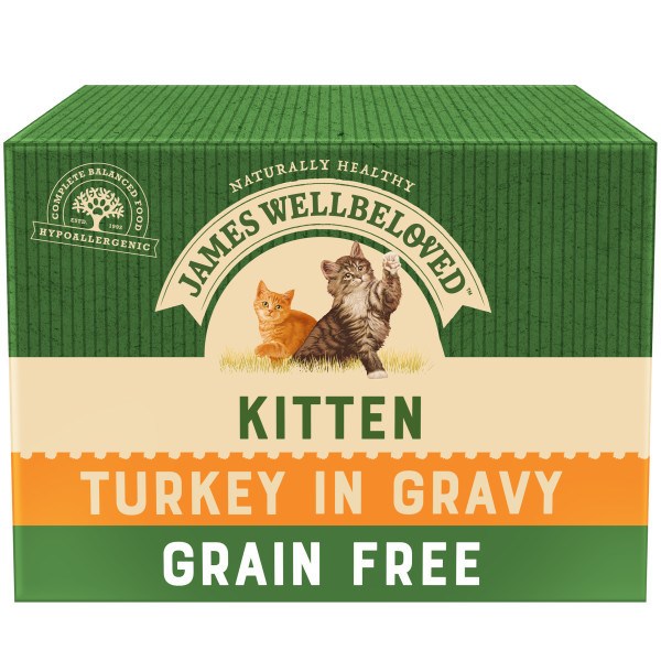 James Wellbeloved Grain Free Turkey in Gravy Kitten Pouches