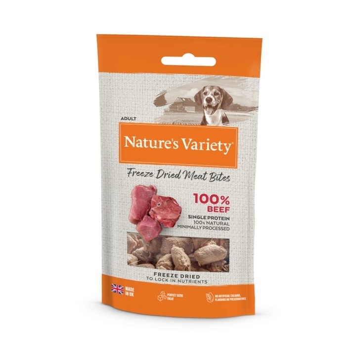 Nature's Variety Freeze Dried Beef Meat Bites Dog Treats
