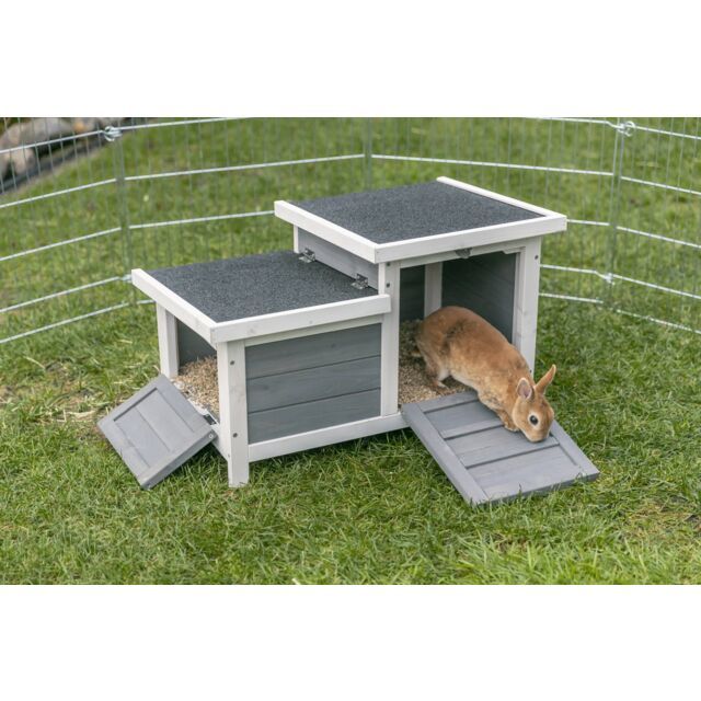 Trixie Natura Hutch with Two Exits for Small Animals Grey/White