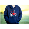 British Country Collection Three Tractors Childrens Navy Hoodie