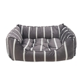 40 Winks Grey Velvet Stripes Square Bed for Dogs