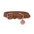 Benji & Flo Deluxe Tan/Rose Gold Padded Leather Dog Lead