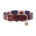 Benji & Flo Sublime Polo Leather Dog Lead Red/Navy/White