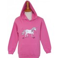 British Country Collection Dancing Unicorn Childs Hoodie Pink