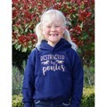 British Country Collection Distracted by Ponies Glitter Hoodie Navy