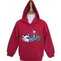 British Country Collection Farmyard Childrens Hoodie Red