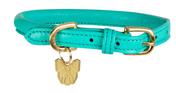Digby & Fox Rolled Leather Dog Collar Teal