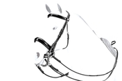 Equipe Black Weymouth All Patent Rolled Bridle With Reins