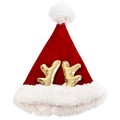 House of Paws Red Santa Hat with Antlers for Dogs