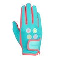 Hy Equestrian Child's Thelwell Collection All Rounder Riding Gloves Aquarius, Pink &Teal