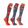 Hy Equestrian Frivolous Fox Socks Blue/Red/Pumpkin