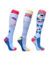 Hy Equestrian Love From London Socks Sky Blue & Royal Red