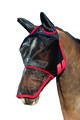 Hy Equestrian Mesh Full Mask with Ears and Nose Black/Red