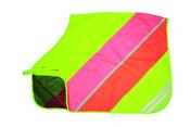 Hy Equestrian Reflector Quarter Mesh Exercise Sheet for Horses Yellow/Pink/Orange