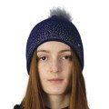 Hy Equestrian Synergy Diamante Bobble Hat Navy