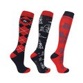 Hy Equestrian Thelwell Collection Junior Practice Makes Perfect Socks Red/Navy