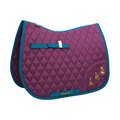 Hy Equestrian Thelwell Collection Pony Friends Saddle Pad for Horses Imperial Purple/Pacific Blue