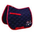 Hy Equestrian Thelwell Collection Practice Makes Perfect Saddle Pad Navy/Red