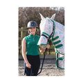 Hy Equestrian Tropical Paradise Fly Mask with Ears and Detachable Nose for Horses Vine Green/White