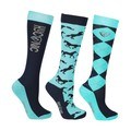 HYCONIC Pattern Children's Socks by Hy Equestrian Navy/Teal