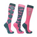 HYCONIC Pattern Socks by Hy Equestrian Blue/Coral
