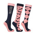HYCONIC Pattern Socks by Hy Equestrian Navy/Rose