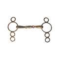 JHL Pro Steel Continental 4 Ring Snaffle Brass Lozenge