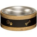 Loving Pets Bella Bowls One Part Wooden Ring With Metal Plate Natural for Dogs