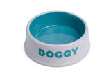 Petface Doggy Ceramic Dog Bowl Cream & Aqua