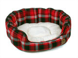 Petface Red Tartan Check Oval Dog Bed