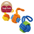 Rosewood Tough Twist Rubber & Rope Ball Tug Dog Toy