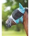 Shires Deluxe Fly Mask with Nose Fringe Green