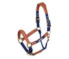 Shires Velociti Lusso Padded Leather Headcollar Navy