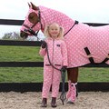 Supreme Products Child's Dotty Fleece Onesie Pretty Pink