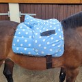 Supreme Products Ride on Dotty Fleece Saddle Cover for Horses Beautiful Blue