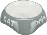 Trixie Cat Fishbone Ceramic Bowl