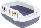Trixie Delio Litter Tray with Rim for Cats Grey/White