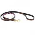WeatherBeeta Polo Leather Dog Lead Cowdray Brown/Purple/Purple