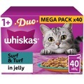 Whiskas 1+ Cat Pouches Duo Surf & Turf Mega Pack in Jelly