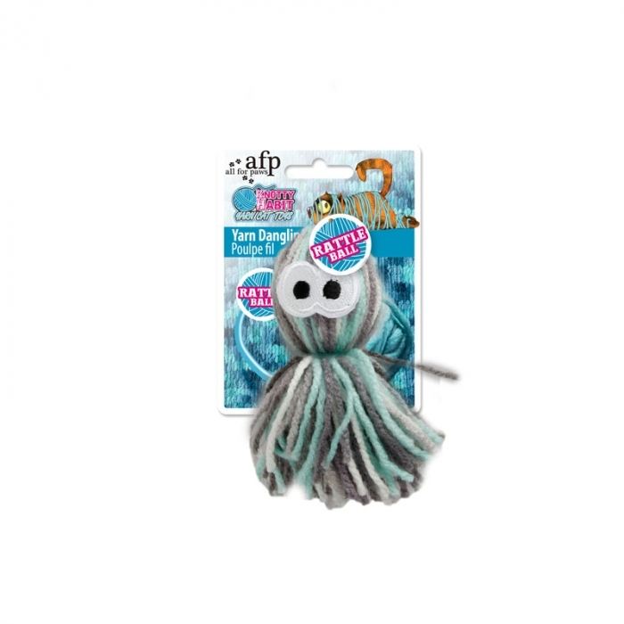 All For Paws Knotty Habit Yarn Dangling Octopus Cat Toy