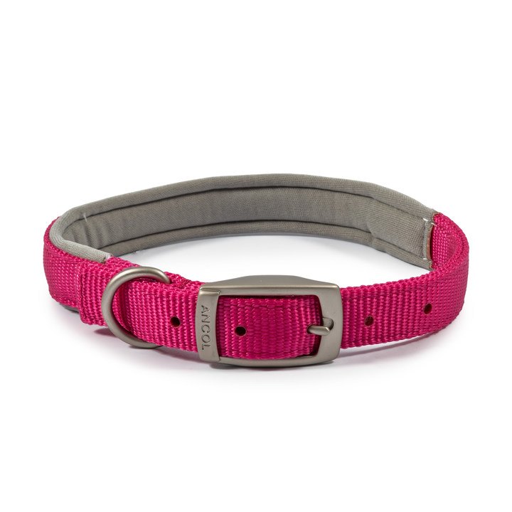 Ancol Viva Poly-Weave Padded Dog Collar Pink