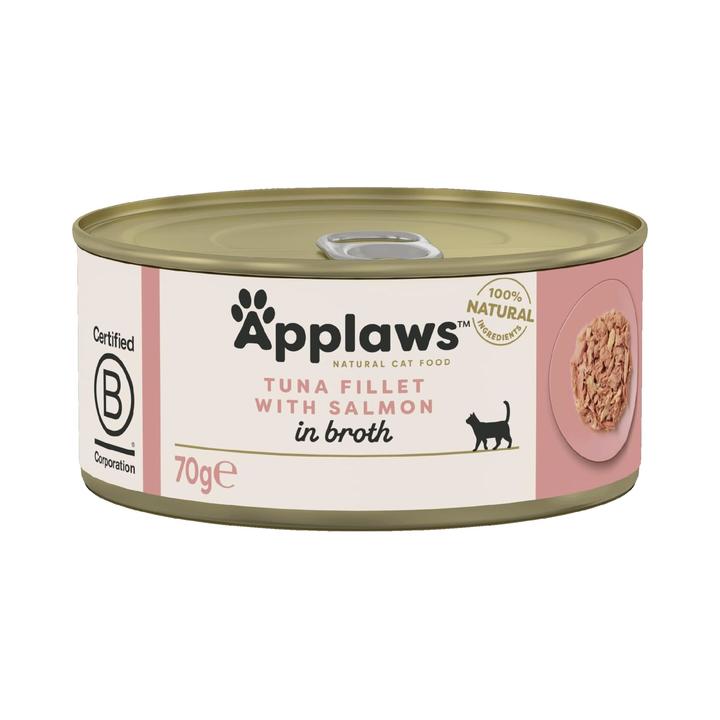 Applaws Natural Tuna Fillet with Salmon in Broth Tins Cat Food