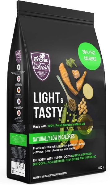 Bob and Lush Light & Tasty Grain-free Adult Dry Dog Food Salmon in Olive Oil