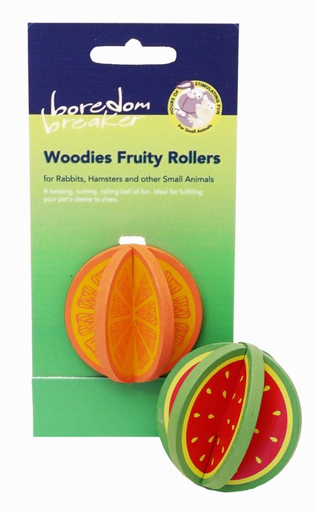 Boredom Breaker Woodies Fruity Roller for Small Animals