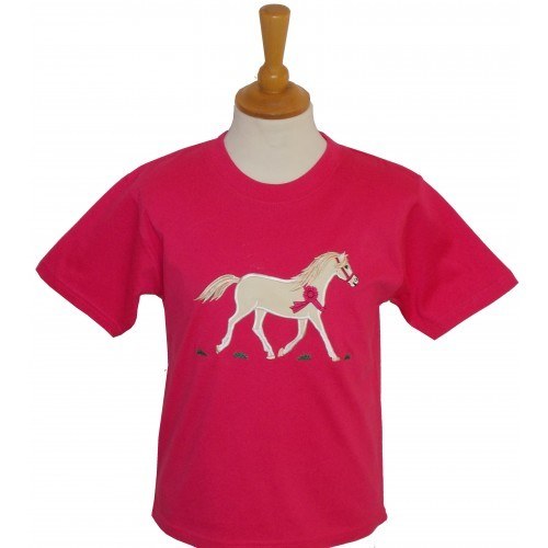 British Country Collection Champion Pony Childrens T-Shirt Fuchsia