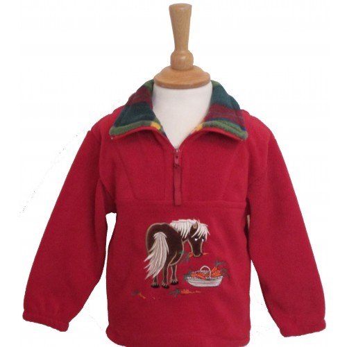 British Country Collection Red Carrot Pony Childrens Fleece Jacket