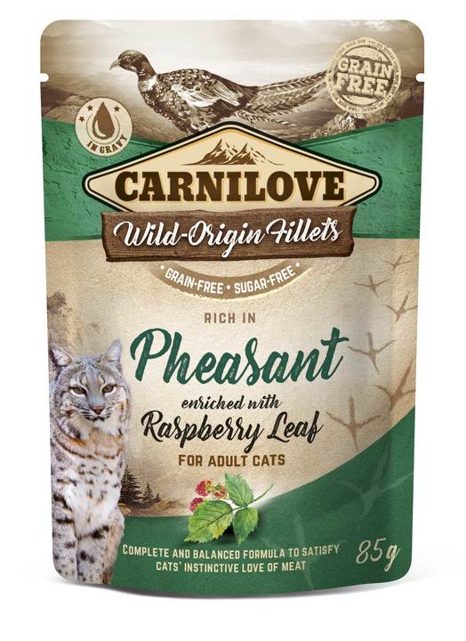 Carnilove Pheasant with Raspberry Leaves Adult Cat Food Pouches