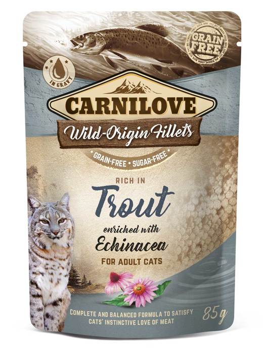 Carnilove Trout with Echinacea Adult Cat Food Pouches